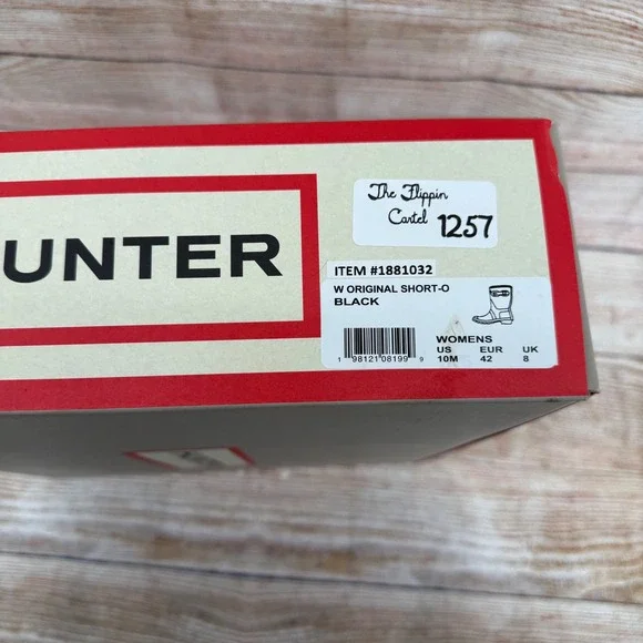 Hunter Original Short Rain Boots Black Matte Waterproof Womens 10M 1881032 - Picture 8 of 9